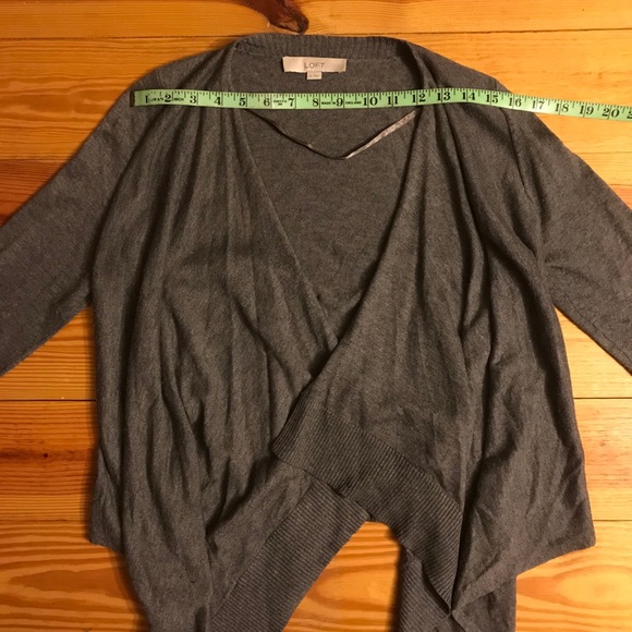 Ann Taylor LOFT Gray Wrap Cardigan, EUC, S - Picture 6 of 12